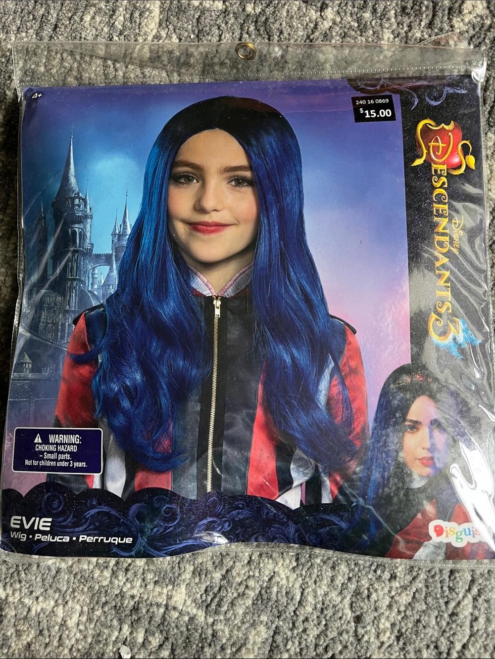 Descendants Evie Blue Long Wavy  Wig for Kids